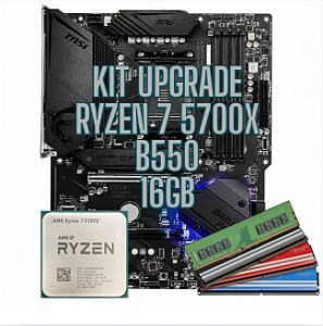 Kit Upgrade Placa mãe B550 CPU AMD 5700X Memória DDR4 16GB