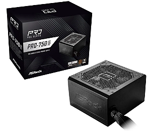 Fonte Asrock Pro 750w 80 Plus Bronze Atx 3.1 Preto Pro-750b