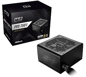 Fonte Asrock Pro 750w 80 Plus Gold Atx 3.1 Preto Pro-750g