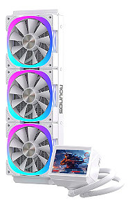 Water Cooler Round5 Notus Branco Argb Display Lcd 360 Branco