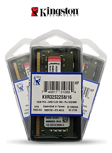 Memória RAM Kingston Notebook verde 16GB KVR32S22S8/16