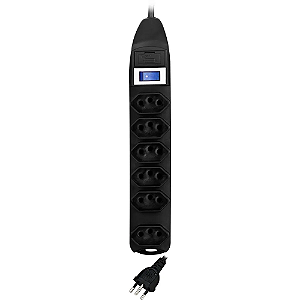 Filtro De Linha Fortrek Pst-101 6 Tomadas Preto 10a Cabo 1m