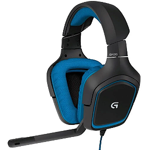 Headset Game Logitech G432 RGB 7.1 Dolby Surround Preto/Azul