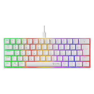 Teclado Mecânico Gamer 60% RGB Clanm Snow Walker V2 Branco
