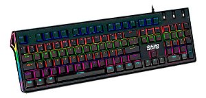 Teclado Mecânico Gamer K-MEX Flashstrike KI-EC28 Switch Blue RGB ABNT2