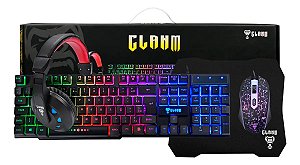 Kit Gamer 4x1 Clanm Nightmare Teclado Mouse Headset Mousepad
