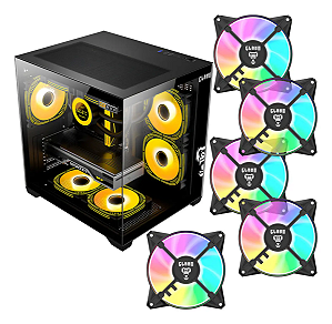 Gabinete Gamer Clanm Grodd Night com 5 Fans NIVE ARGB