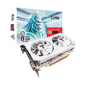 Placa de Vídeo Clanm RX 580 Snow 8GB GDDR5 256-bit Branca