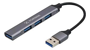 Hub Fortrek USB 4 Portas em 1 USB 3.0 3x USB 2.0 DA41 14.5cm