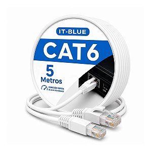 Cabo de Rede CAT6 RJ45 5m IT-Blue LE313 - Ideal para Redes e CFTV
