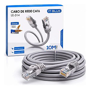 Cabo de Rede IT-Blue CAT6 RJ45 10m Ethernet CFTV LE314