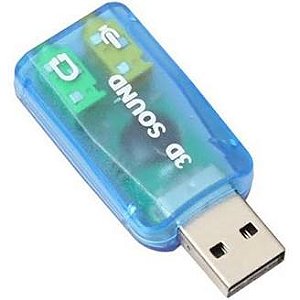 Placa de Som Externa Xtrad USB 5.1 Virtual P2 Fone Microfone PC Notebook XT-2026 Plug and Play
