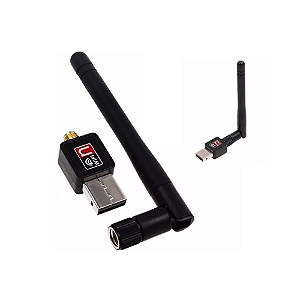 Adaptador Wi-Fi USB 2.4GHz 150Mbps Antena 2dBi PC Notebook Chipset RT5370 802.11n