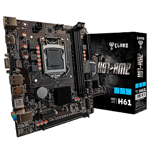 Placa-Mãe Clanm H61 LGA 1155 DDR3 M.2 NVMe HDMI Micro-ATX para Intel Core i3 i5 i7 2ª e 3ª Geração