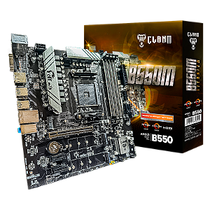 Placa-Mãe Clanm B550M Titanium AM4 DDR4 128GB M.2 NVMe HDMI DP VGA Micro-ATX