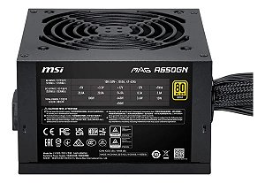 Fonte MSI MAG A650GN II 650W 80 Plus Gold PFC Ativo ATX 3.1 Fan 120mm