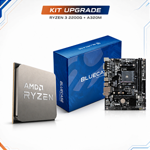 Kit Upgrade AMD Ryzen 3 2200G Vega 8 + Placa-Mãe Bluecase A320M DDR4 M.2 NVMe AM4