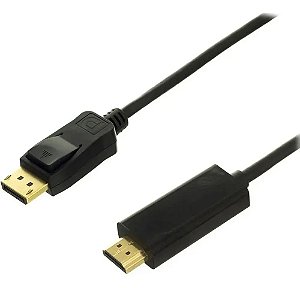 Cabo DisplayPort para HDMI 1,8m Full HD 1080p Preto Plug & Play