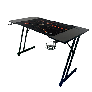 Mesa Gamer Hayom MG1002 RGB 120x60cm Preta com Mousepad, Porta-Copos e Suporte para Headset