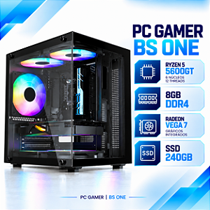 Computador PC Gamer BS One AMD Ryzen 5 5600GT, 8GB DDR4, SSD 240GB