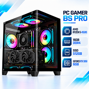 PC Gamer BS Pro AMD Ryzen 5 4500, 16GB DDR4, Nvidia RTX 3050 6GB, SSD 480GB