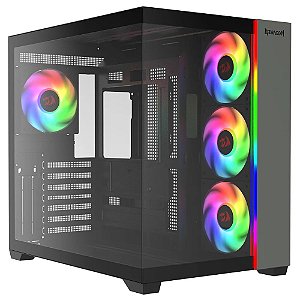 Gabinete Gamer Redragon Tesseract RGB Preto Sem Fans CA-614B
