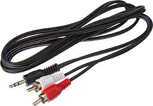 Cabo de Áudio MD9 P2 3,5mm para 2 RCA Macho 1,5m Dourado