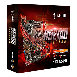 Placa mãe Clanm A520M Titanium AMD AM4 DDR4 M.2 NVMe HDMI VGA Micro ATX