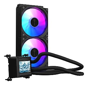 Water Cooler Kalkan Aura LCD 240mm ARGB Tela 2,4” PWM Preto KLK00102