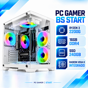 PC Gamer BS Start Ryzen 3 2200G, 16GB RAM, SSD 240GB Branco
