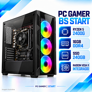 PC Gamer BS Start AMD Ryzen 5 2400G, 16GB DDR4, SSD 240GB, Radeon Vega 11 Integrada
