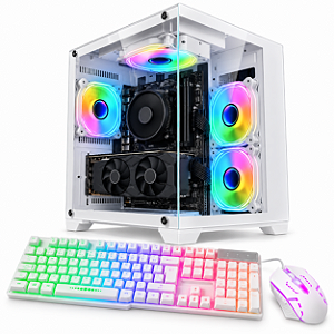 PC Gamer BS Start Ryzen 5 5500, GTX 1660 Super 6GB, 16GB DDR4, SSD NVMe 500GB Branco + Kit Teclado e Mouse