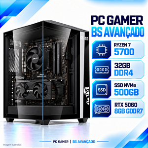 PC Gamer BS Avançado Ryzen 7 5700 RTX 5060 8GB GDDR7 32GB
