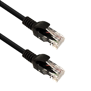 Cabo de Rede Cat6 Gigabit RJ45 2,5m Patch Cord Plus Cable Preto PC-ETH6U25BK