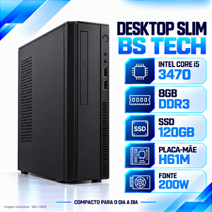 Desktop Slim C/ Fonte 200W H61M I5-3470 8GB DDR3 SSD 120GB