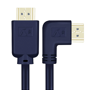 Cabo HDMI 2.0 Aquário 3m 4K Ultra HD com Conector 90° Gold