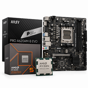 Kit Upgrade AMD Ryzen 5 8500G + Placa-Mãe MSI PRO A620AM-B EVO, AM5, DDR5