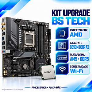 Kit Upgrade AMD Ryzen 5 9600 + Placa-Mãe Gigabyte B650M D3HP AX Wi-Fi, AM5, DDR5