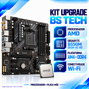Kit Upgrade AMD Ryzen 7 5800X3D + Placa-Mãe Gigabyte B550M DS3H AC R2, AM4, DDR4