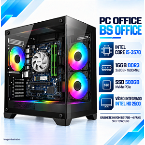 PC BS Office Intel Core i5-3570, 16GB DDR3, SSD NVMe 500GB, Intel HD Graphics
