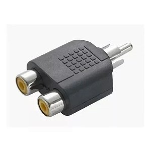 Adaptador Plug 2 RCA Fêmea para 1 RCA Macho Estéreo 7