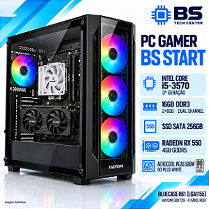 PC Gamer BS Start Core i5-3570 3ª Geração, RX 550 4GB, 16GB DDR3, SSD SATA 256GB