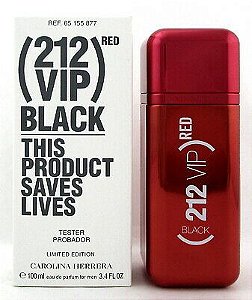 Tester 212 VIP BLACK RED Edition By Carolina Herrera 3.4 Oz. Eau De Parfum Spray Masculino