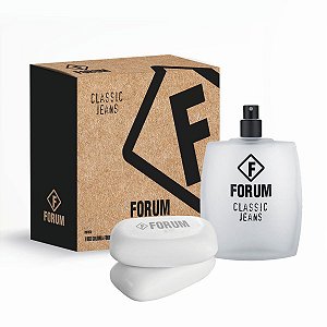 Kit Forum Classic Jeans Eau de Toilette Forum - Perfume Unissex 100 ml + 2 Sabonetes Classic Jeans