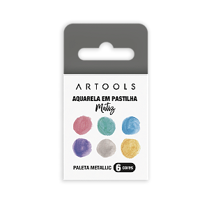 Aquarela em Pastilha Matiz Artools 6 Cores - Metallic