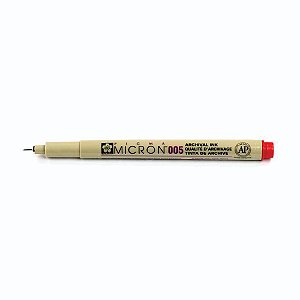 Caneta Marcador Pigma Micron VERMELHA 0.05 mm Tinta Nankin Permanente