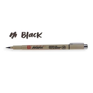 Caneta Marcador Pigma Brush PRETO Tinta Nankin Permanente