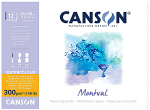 Bloco Aquarela Canson Montval 12fls A4+ 24x32 300g Textura Fina