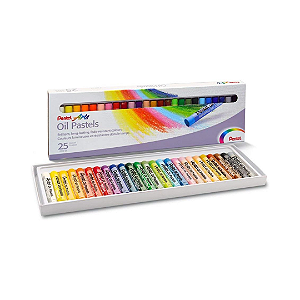Giz Pastel Oleoso Pentel Arts Para Desenho - 25 Cores