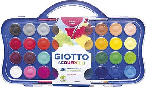GIOTTO Aquarela em Estojo de Pastilhas de 30mm - 36 Cores